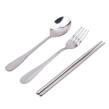 Load image into Gallery viewer, Portable Reusable Flatware Sets Spoon Chopsticks Rustproof Stainless Steel Travel Cutlery Utensils Set With Carrying Waterproof