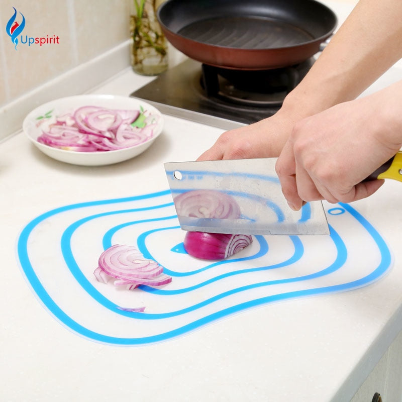 Hot 2Pcs Kitchen Tools Plastic Chopping Block Fruit Vegetable Cutting Chopping Board Frosted Translucent Cutting Board 40*30cm