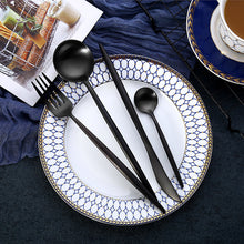 Load image into Gallery viewer, 4Pcs/Set Stainless Steel Flatware Cutlery Set Gold Rainbow Black Dinnerware Tableware Fork Knife Coffee Spoon Drop Shipping