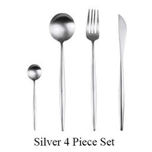 Load image into Gallery viewer, 4Pcs/Set Stainless Steel Flatware Cutlery Set Gold Rainbow Black Dinnerware Tableware Fork Knife Coffee Spoon Drop Shipping