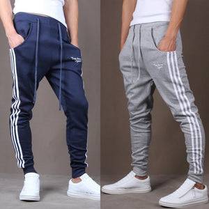 2018 New Fashion Tracksuit Bottoms Mens Casual Pants Cotton Sweatpants Mens Joggers Striped Track Pants Gyms Clothing