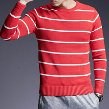 Load image into Gallery viewer, 2019 New Fashion Brand Sweaters Men Pullovers Warm Slim Fit Jumpers Knitwear Striped Autumn Korean Style Casual Clothing Male