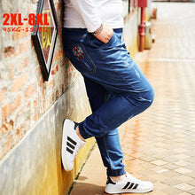 Load image into Gallery viewer, Plus Size Jeans Men elastic 5XL 6XL 7XL 8XL Large size Jeans men with Elastic Band Big size male Jeans 2XL-8XL for 155kg