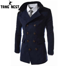 Load image into Gallery viewer, TANGEST Fashion Male Autumn Winter Coat Turn-down Collar Wool Blend Men Overcoat MWN113