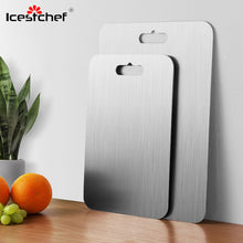 Load image into Gallery viewer, ICESTCHEF 304 Stainless Steel Chopping Block Antibacterial Anti-mildew Cutting Boards Chopping Board Fruit Vegetable Meat Tools